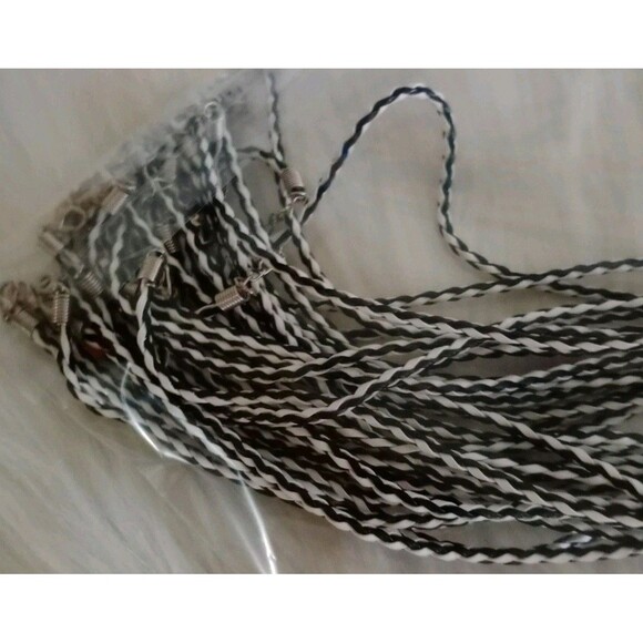 New Braided Faux Leather Necklace Cord for Pendants Black & White 17" + Extender - Picture 3 of 4